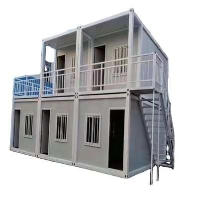 Moderne 2-stöckige portable Container-Haus Prefab Häuser in Weiß / Grau / Schwarz