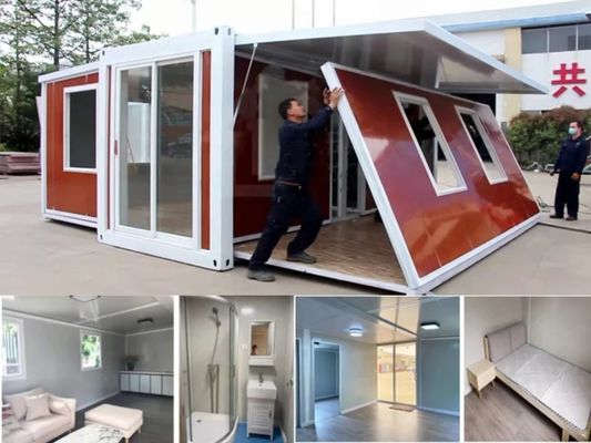 Stahl Sandwich Panel Erweiterbares Containerhaus zum Wohnen in Weiß/Grau/Schwarz