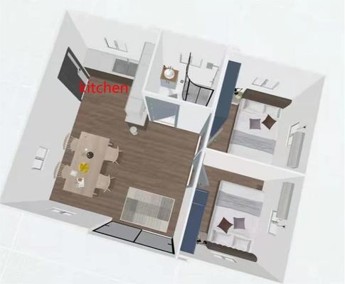 20 Fuß Stahlkonstruktionen Klappwohnung Vorgefertigte Modulhäuser mit galvanisiertem Stahlrahmen