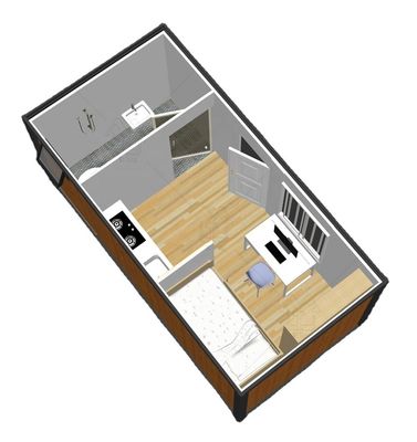 Leicht zu montieren Lowes Prefab Home Kits Haus IBOXB Vorgefertigte Häuser PVC Schiebefenster