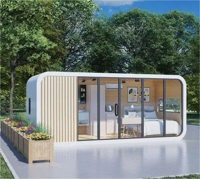 Individuell gestaltetes modernes Mobilbauwerk aus Stahl Apple Cabin Portable House