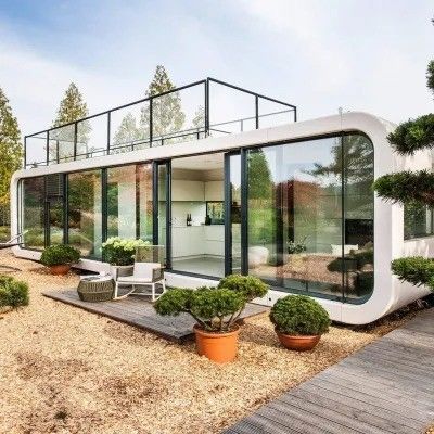 Individuell gestaltetes modernes Mobilbauwerk aus Stahl Apple Cabin Portable House