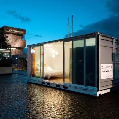 Maßgeschneidertes, farblich erweiterbares Containerhaus mit Leichtstahlrahmen und -konstruktion