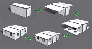 Werkstatt Lager 20FT 40FT Modernes Stahlvorgefertigtes Kleines Mobilmodulares Erweiterbares Haus