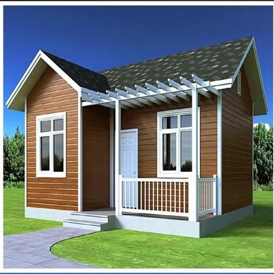 Holz Kleines Haus in Weiß / Grau / Schwarz mit 18mm MgO-Boden