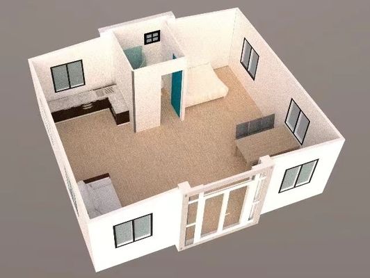 Verzinkte Stahlrahmen Containerhäuser Moderne Bewegliche Wohnflächen Klappfächer