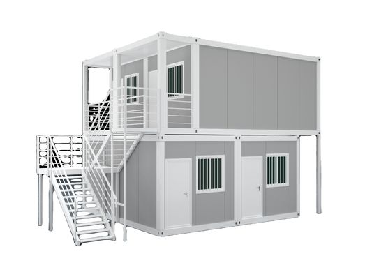 Modernes Flat Pack Containerhaus für 2 Stockwerke Vorhergefertigte Häuser