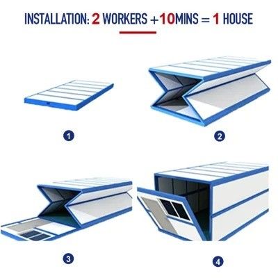 Stahltür Wohncontainerhaus für kleine Häuser und Wohnzimmer im Klapphaus